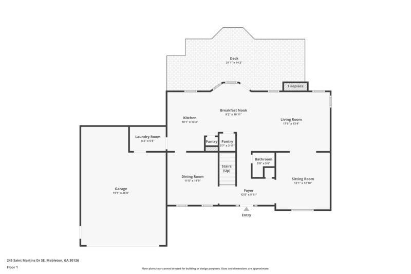 2,620/Mo, 245 Saint Martins Dr SE Mableton, GA 30126 Floorplan View