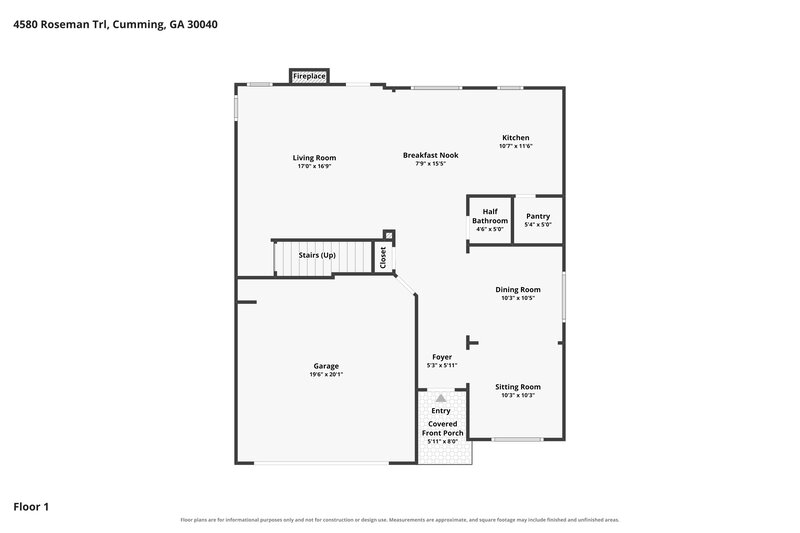 2,310/Mo, 4580 Roseman Trl Cumming, GA 30040 Floor Plan View