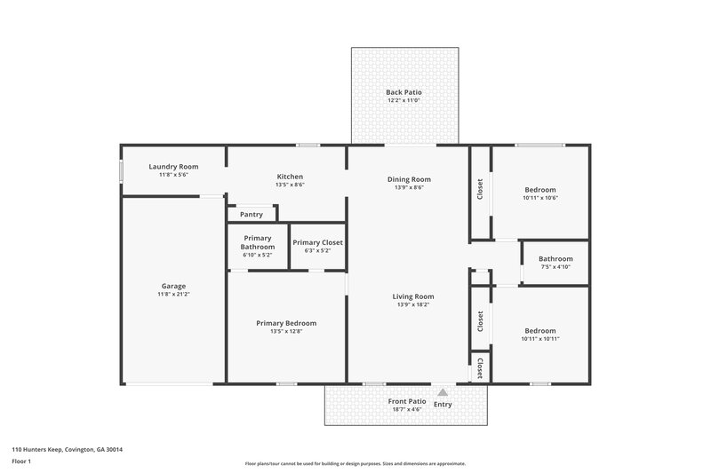 1,680/Mo, 110 Hunters Keep Covington, GA 30014 Floor Plan View