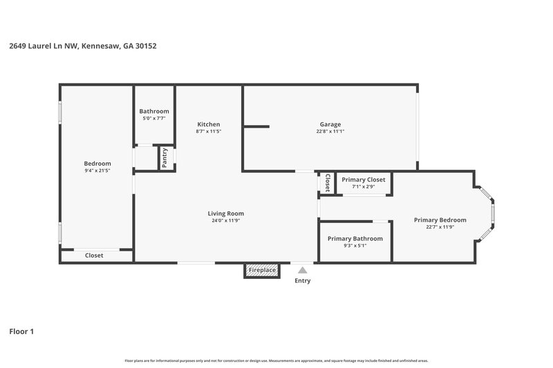 1,930/Mo, 2649 Laurel Ln NW Kennesaw, GA 30152 Floor Plan View