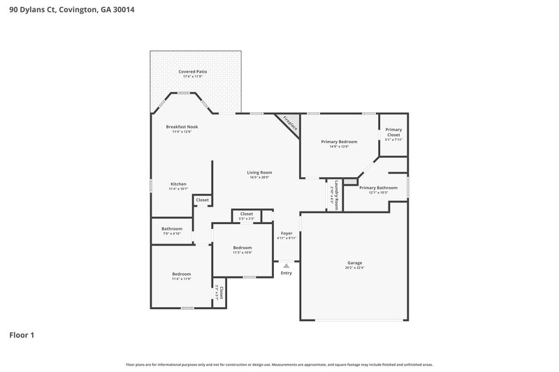 1,760/Mo, 90 Dylans Ct Covington, GA 30014 Floor Plan View