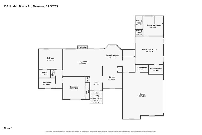 1,995/Mo, 130 Hidden Brook Trl Newnan, GA 30265 Floor Plan View