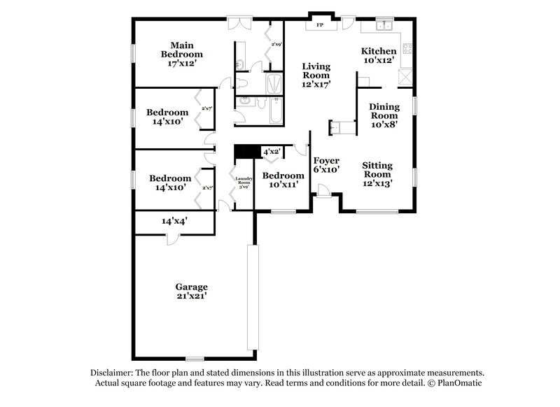 2,100/Mo, 4392 Hardwood Cir SW Lilburn, GA 30047 Floor Plan View