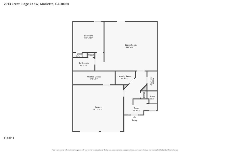 2,350/Mo, 2913 Crest Ridge Ct SW Marietta, GA 30060 Floor Plan View