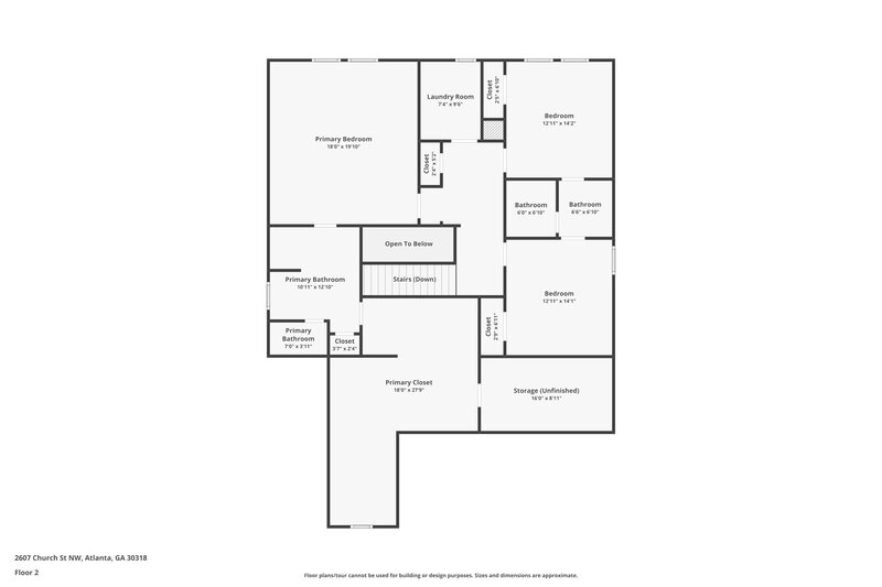 3,610/Mo, 2607 Church St NW Atlanta, GA 30318 Floor Plan View 2
