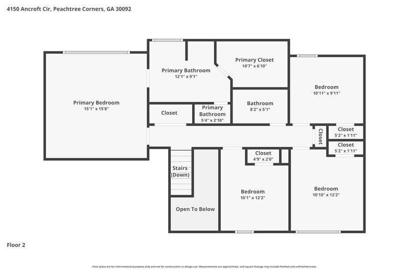 2,800/Mo, 4150 Ancroft Cir Norcross, GA 30092 Floor Plan View