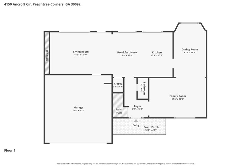 2,800/Mo, 4150 Ancroft Cir Norcross, GA 30092 Floor Plan View 2