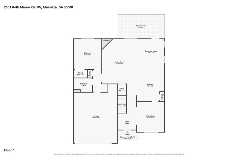 2,935/Mo, 2501 Kolb Manor Cir SW Marietta, GA 30008 Floor Plan View