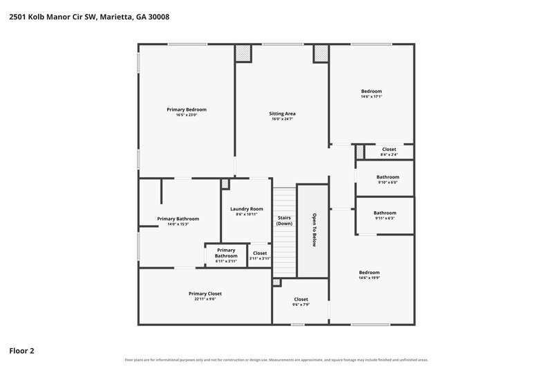 2,935/Mo, 2501 Kolb Manor Cir SW Marietta, GA 30008 Floor Plan View 2