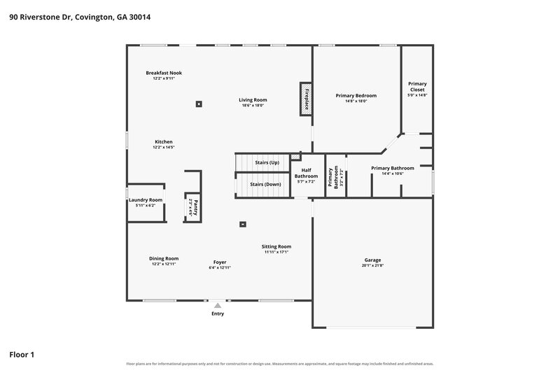 2,985/Mo, 90 Riverstone Dr Covington, GA 30014 Floor Plan View