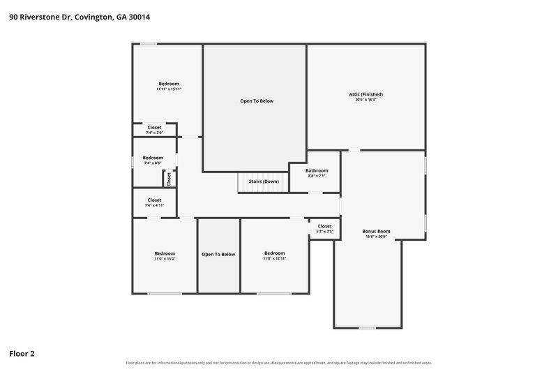 2,985/Mo, 90 Riverstone Dr Covington, GA 30014 Floor Plan View 3