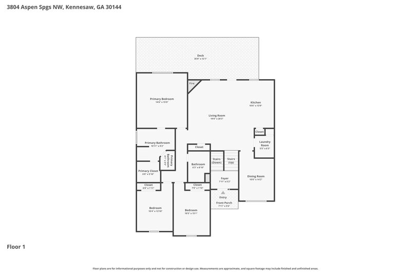 2,890/Mo, 3804 Aspen Spgs NW Kennesaw, GA 30144 Floorplan View