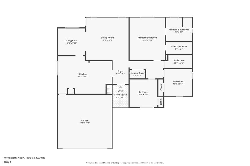 1,740/Mo, 10808 Knotty Pine Pl Hampton, GA 30228 Floor Plan View