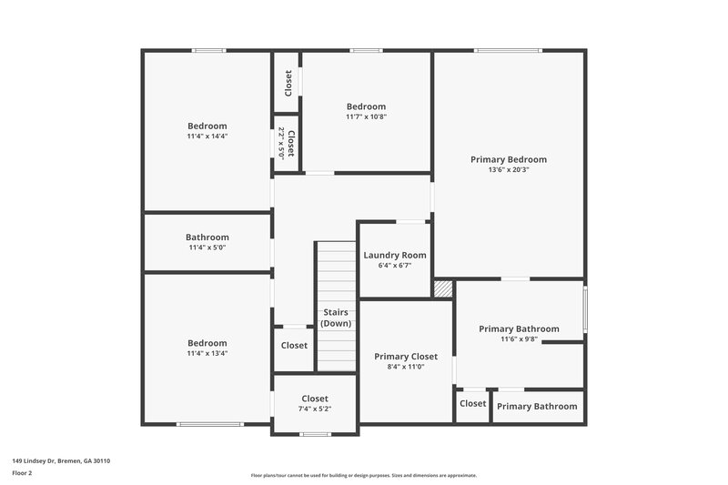 2,225/Mo, 149 Lindsey Dr Bremen, GA 30110 Floorplan View 2
