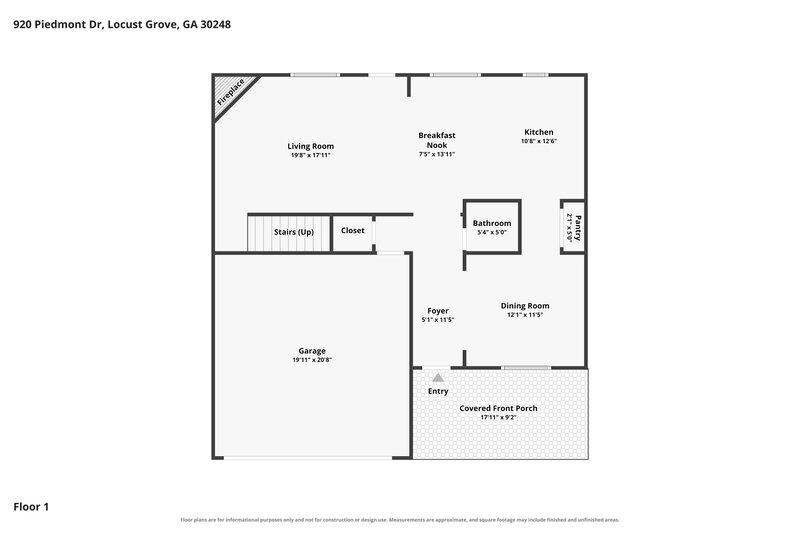 2,200/Mo, 920 Piedmont Dr Locust Grove, GA 30248 Floor Plan View