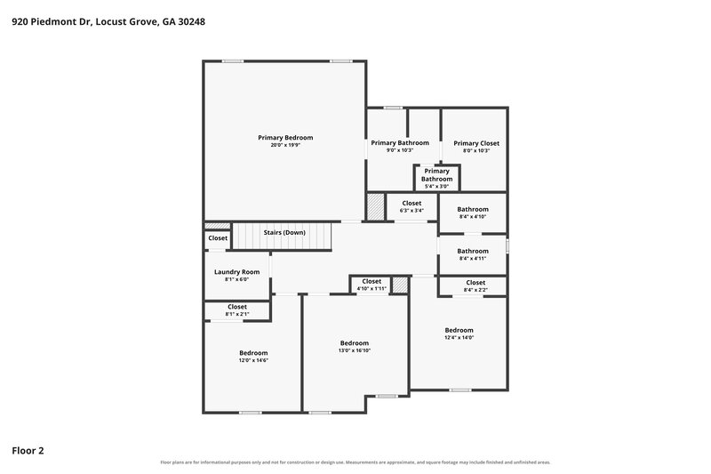2,200/Mo, 920 Piedmont Dr Locust Grove, GA 30248 Floor Plan View 2