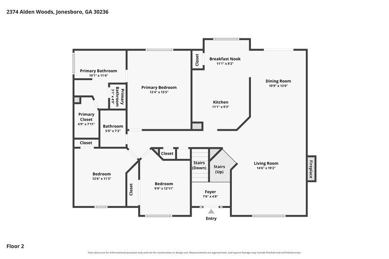 2,620/Mo, 2374 Alden Woods Jonesboro, GA 30236 Floor Plan View