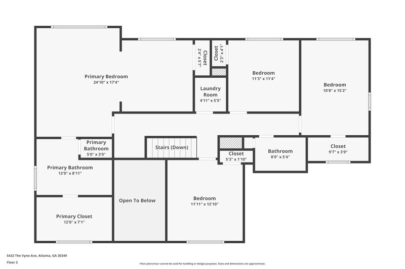 3,530/Mo, 5432 The Vyne Ave Atlanta, GA 30349 Floorplan View 2