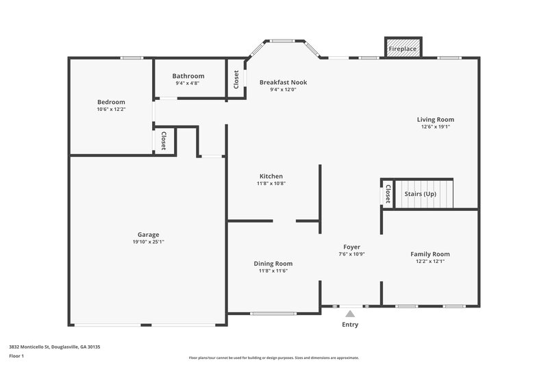 2,730/Mo, 3832 Monticello St Douglasville, GA 30135 Floorplan View