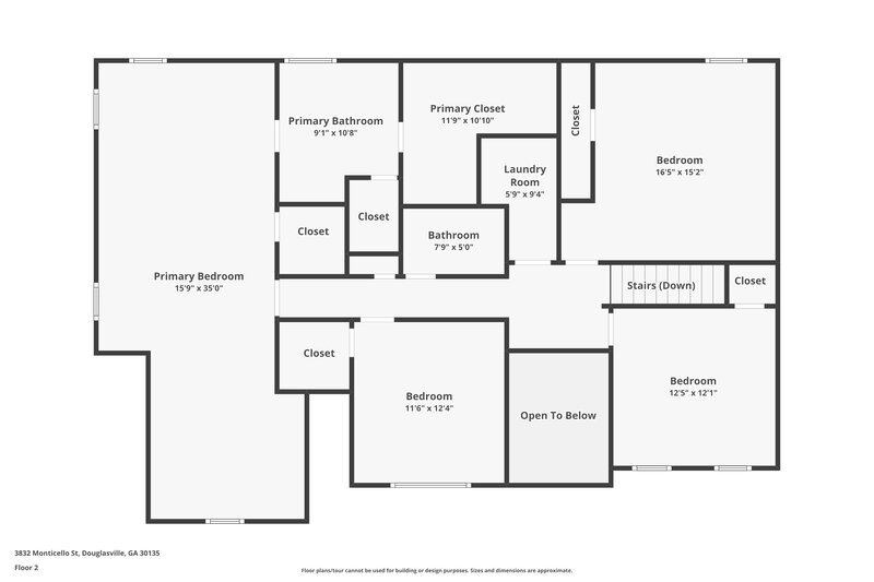 2,730/Mo, 3832 Monticello St Douglasville, GA 30135 Floorplan View 2