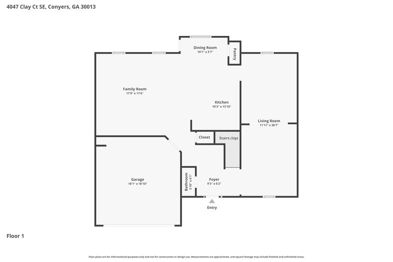 2,630/Mo, 4047 Clay Ct SE Conyers, GA 30013 Floor Plan View