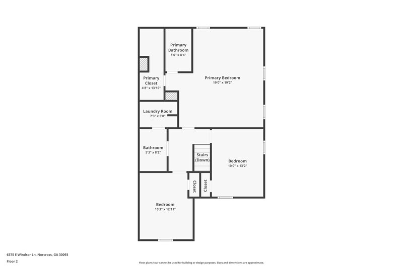 1,950/Mo, 6375 E Windsor Ln Norcross, GA 30093 Floor Plan View 2