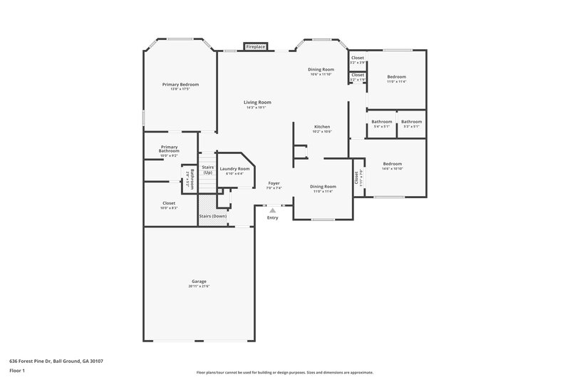 2,960/Mo, 636 Forest Pine Dr Ball Ground, GA 30107 Floor Plan View