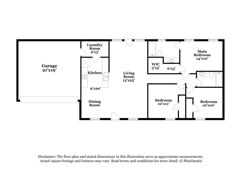 1,890/Mo, 4925 Brookwood Pl College Park, GA 30349 Floorplan View