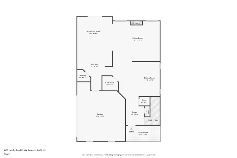 2,470/Mo, 4459 Hamby Pond Pl NW Acworth, GA 30102 Floor Plan View