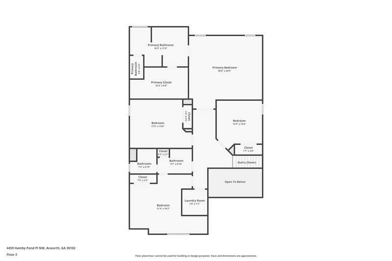 2,470/Mo, 4459 Hamby Pond Pl NW Acworth, GA 30102 Floor Plan View 2