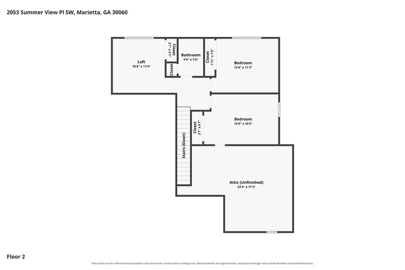 2,195/Mo, 2053 Summer View Pl SW Marietta, GA 30060 Floor Plan View 2