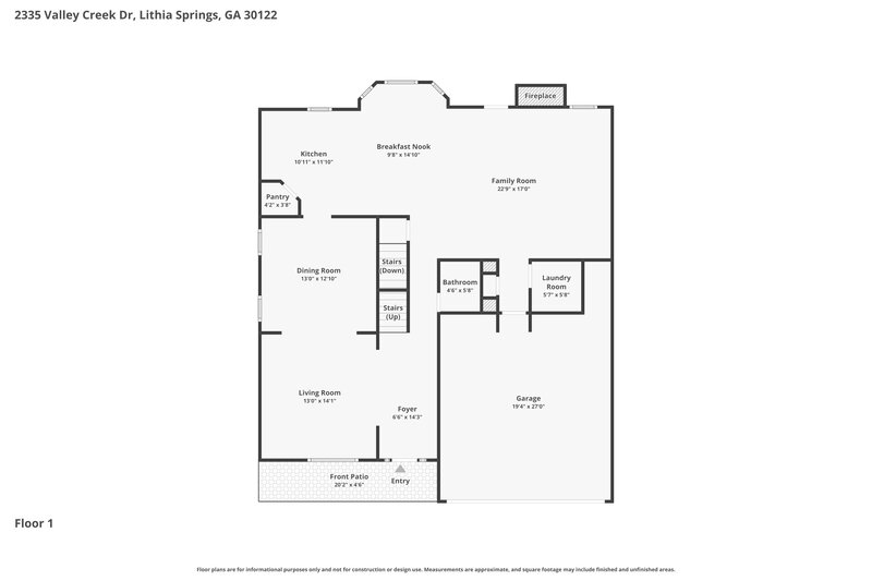 2,710/Mo, 2335 Valley Creek Dr Lithia Springs, GA 30122 Floorplan View