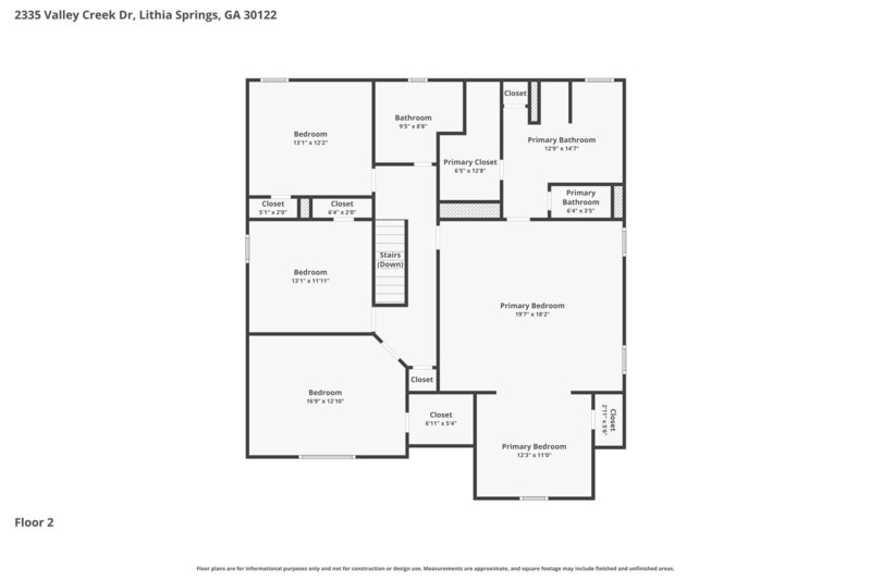 2,710/Mo, 2335 Valley Creek Dr Lithia Springs, GA 30122 Floorplan View 2