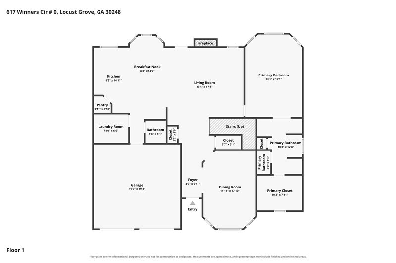 2,610/Mo, 617 Winners Cir Locust Grove, GA 30248 Floor Plan View