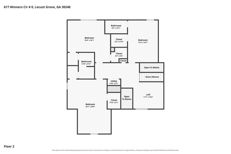 2,610/Mo, 617 Winners Cir Locust Grove, GA 30248 Floor Plan View 2