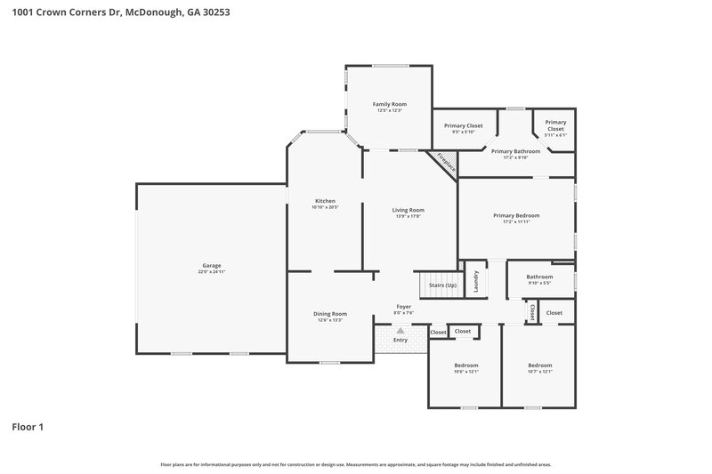 2,560/Mo, 1001 Crown Corners Dr McDonough, GA 30253 Floor Plan View