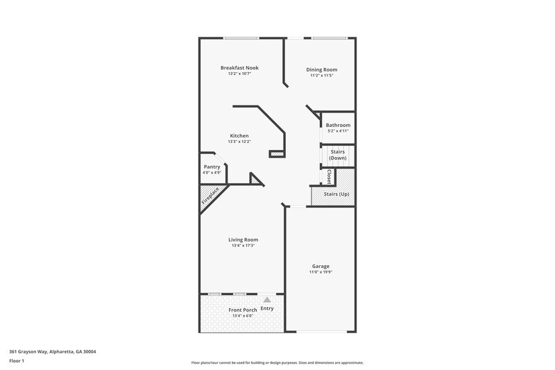 2,130/Mo, 361 Grayson Way Alpharetta, GA 30004 Floor Plan View