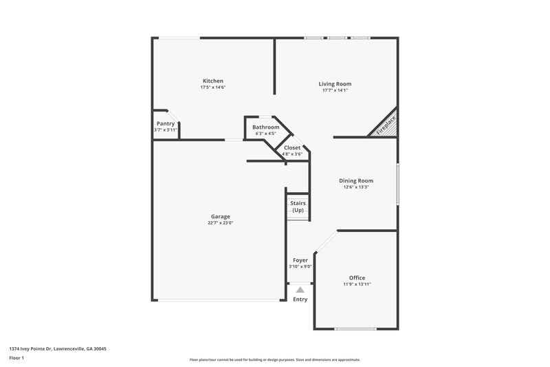 1,950/Mo, 1374 Ivey Pointe Dr Lawrenceville, GA 30045 Floor Plan View