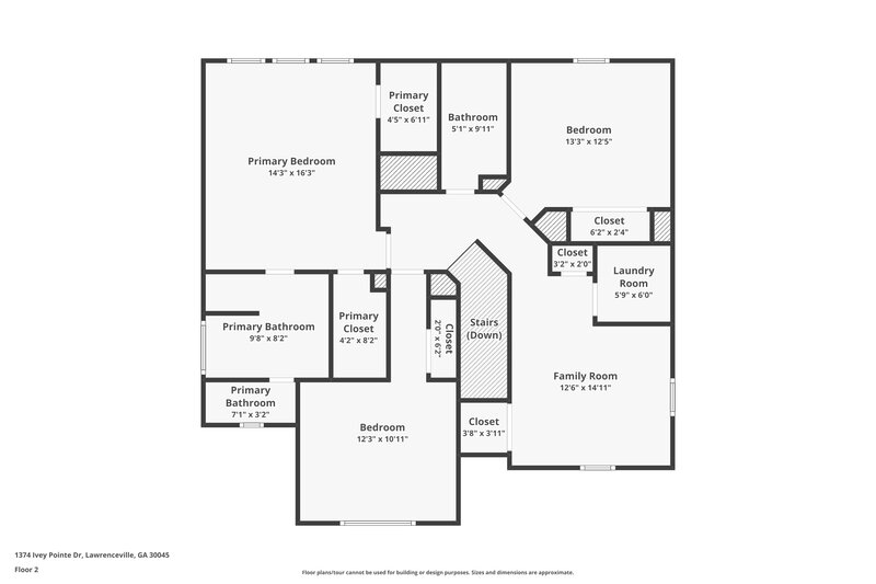 1,950/Mo, 1374 Ivey Pointe Dr Lawrenceville, GA 30045 Floor Plan View 2