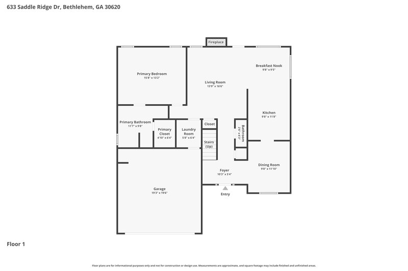 2,225/Mo, 633 Saddle Ridge Dr Bethlehem, GA 30620 Floor Plan View
