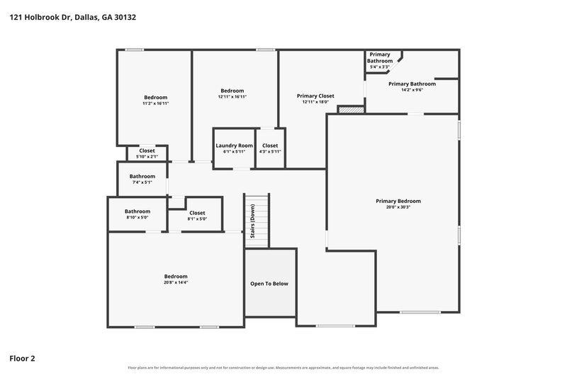 2,610/Mo, 121 Holbrook Dr Dallas, GA 30132 Floor Plan View 2