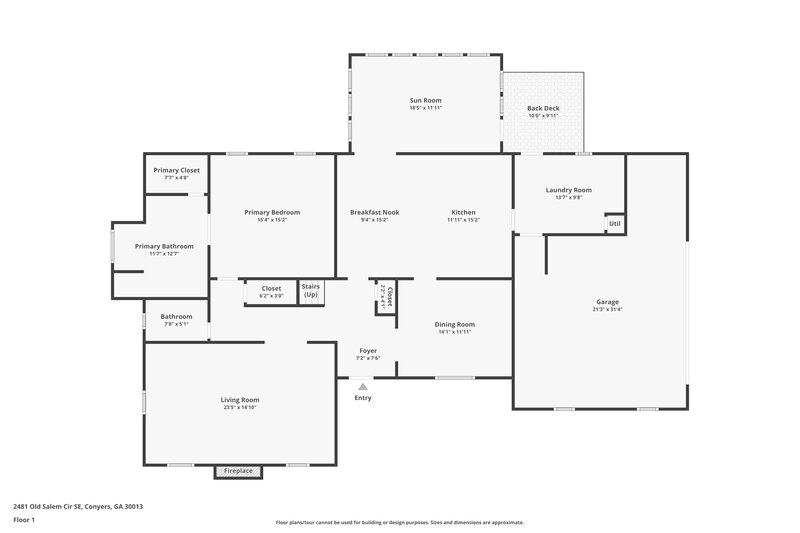 1,940/Mo, 2481 Old Salem Cir SE Conyers, GA 30013 Floor Plan View