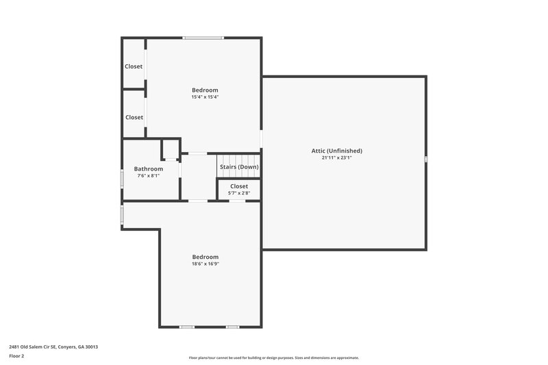 1,940/Mo, 2481 Old Salem Cir SE Conyers, GA 30013 Floor Plan View 2
