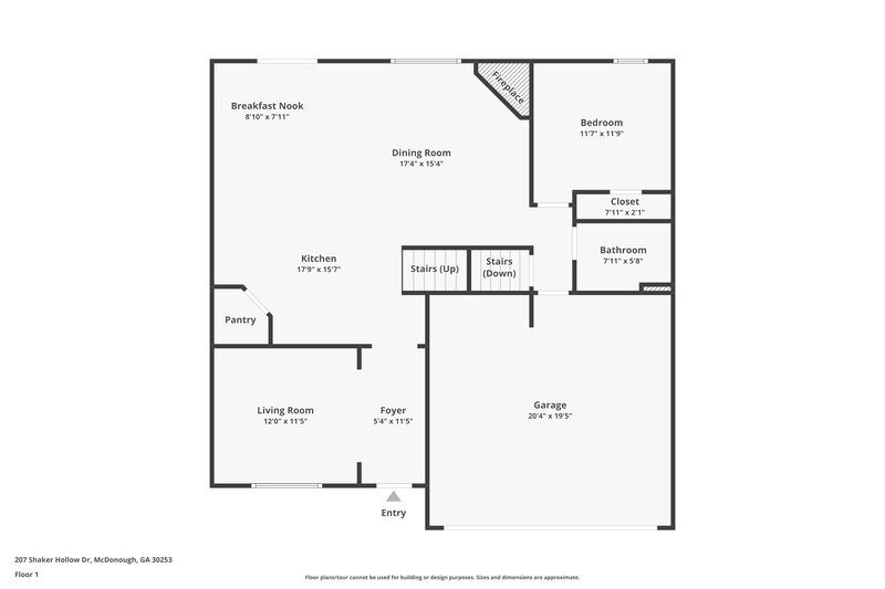 3,260/Mo, 207 Shaker Hollow Dr McDonough, GA 30253 Floorplan View