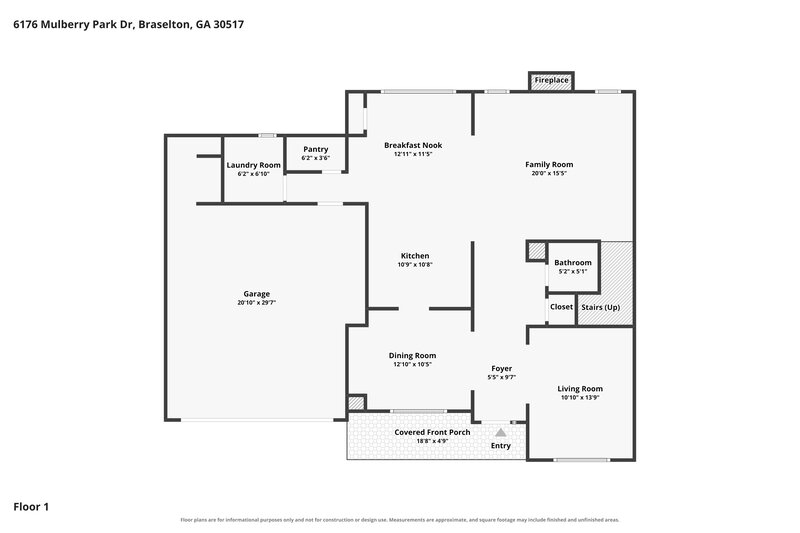 2,230/Mo, 6176 Mulberry Park Dr Braselton, GA 30517 Floor Plan View 2