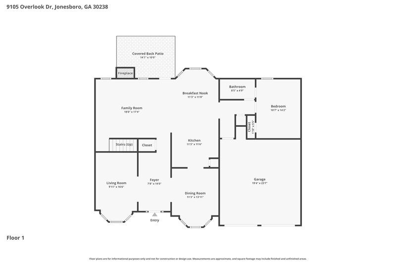 2,875/Mo, 9105 Overlook Dr Jonesboro, GA 30238 Floor Plan View