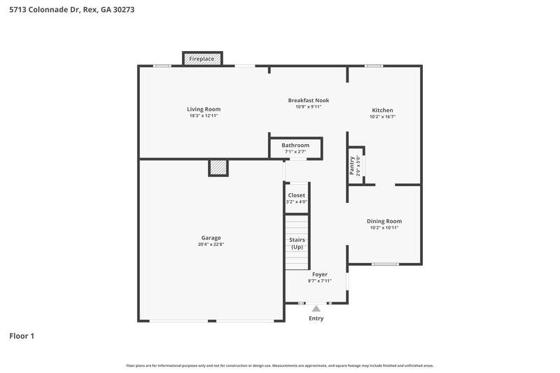 2,310/Mo, 5713 Colonnade Dr Rex, GA 30273 Floor Plan View