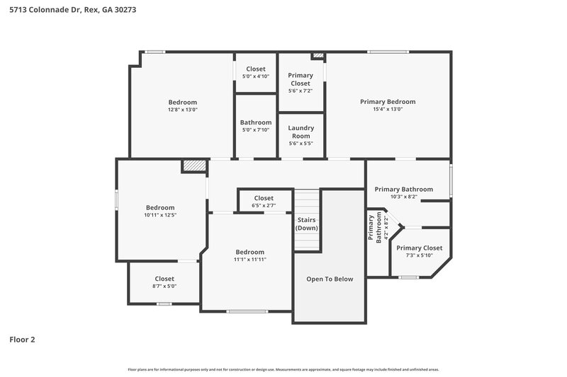 2,310/Mo, 5713 Colonnade Dr Rex, GA 30273 Floor Plan View 2