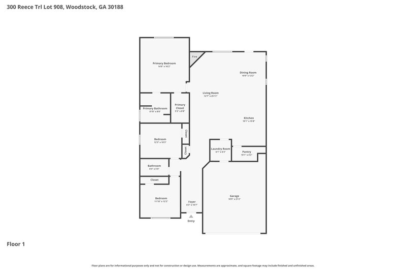 1,965/Mo, 508 Reece Trl Ball Ground, GA 30107 Floor Plan View
