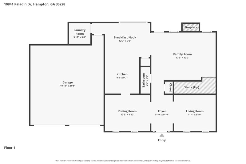 2,240/Mo, 10841 Paladin Dr Hampton, GA 30228 Floor Plan View